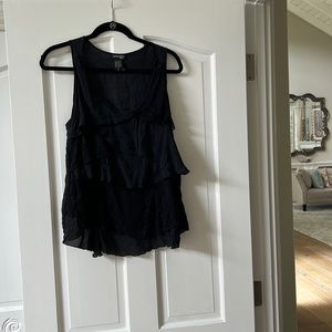 Black Ruffle Tiered Sleeveless Top